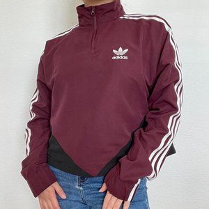 ADIDAS QUARTER-ZIP CROP TOP